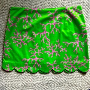 Lilly Pulitzer Scallop Green and Pink Skirt